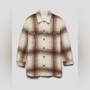 Aritzia Wilfred Free Ganna Shirt Jacket - Brown/Cream Plaid